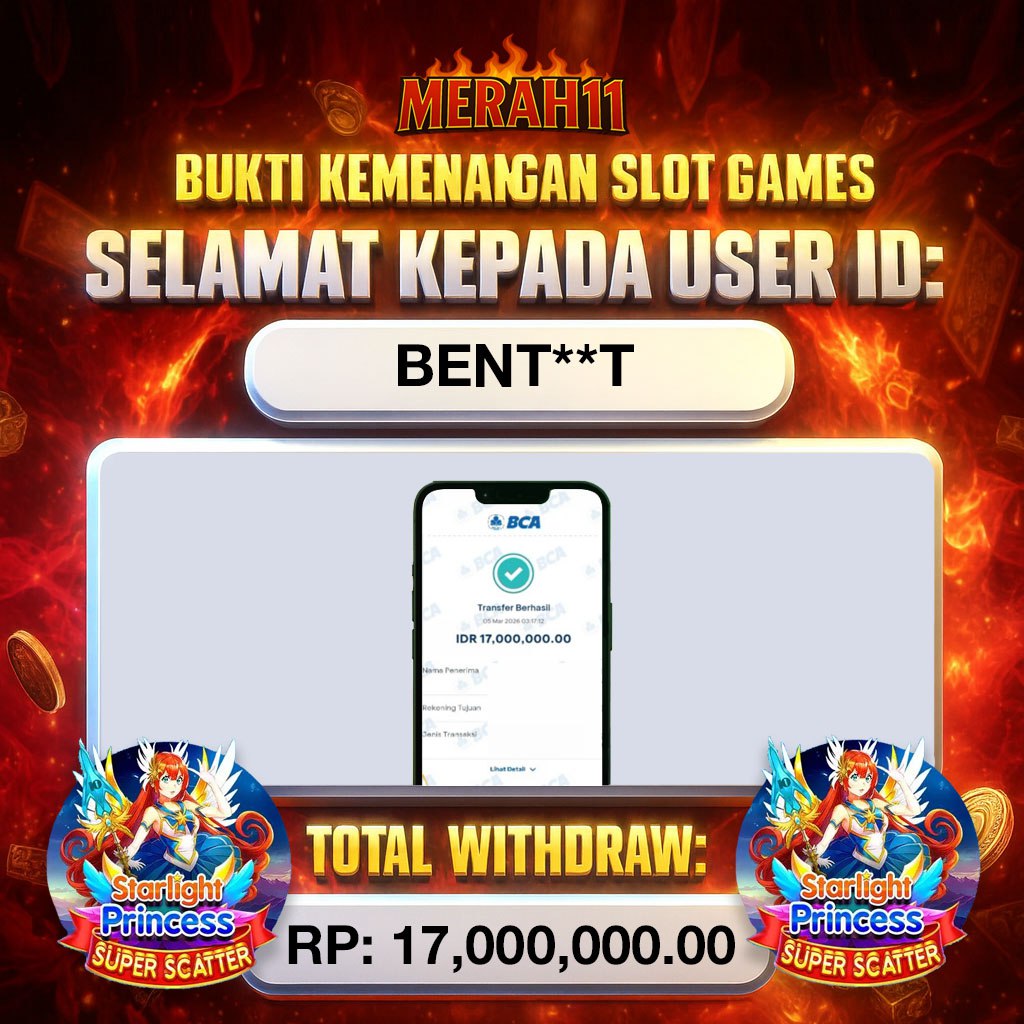 MERAH11: JACKPOT , Rp17,000,000.00, ~ LUNAS